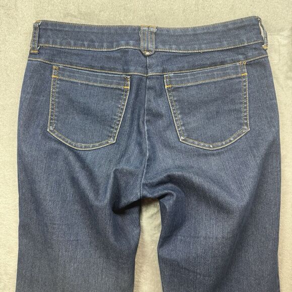 New York and Company Jeans Women’s 6T Blue Low Rise Flare Dark Wash - Picture 4 of 11